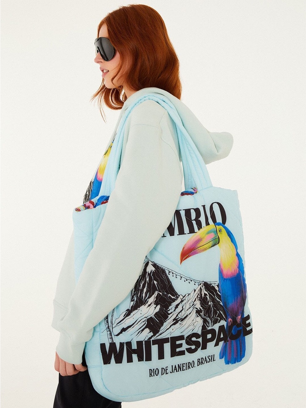 Farm Rio x White Space Toucan Puffer Tote NWT